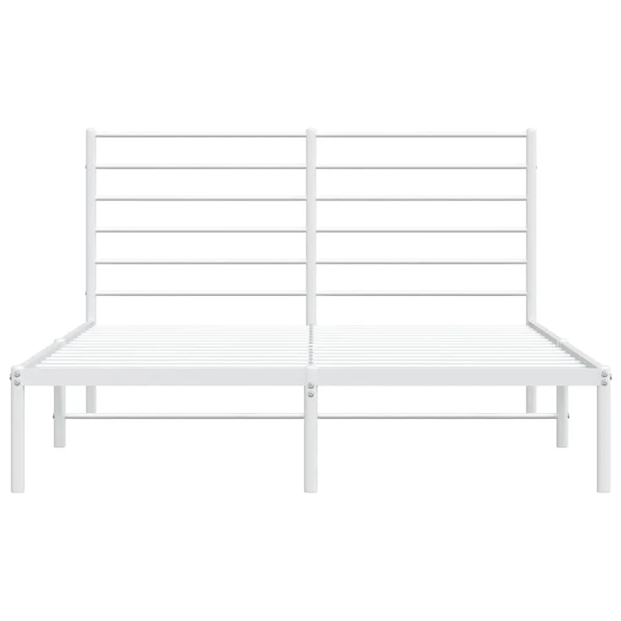 Cadre de lit métal sans matelas et tête de lit blanc 150x200 cm - 6