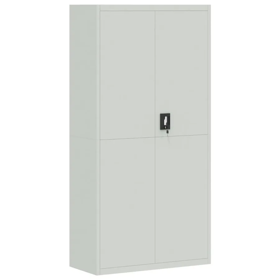 Classeur gris clair 90x40x180 cm acier - 2