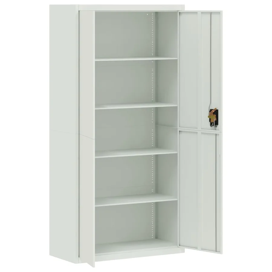 Classeur gris clair 90x40x180 cm acier - 4