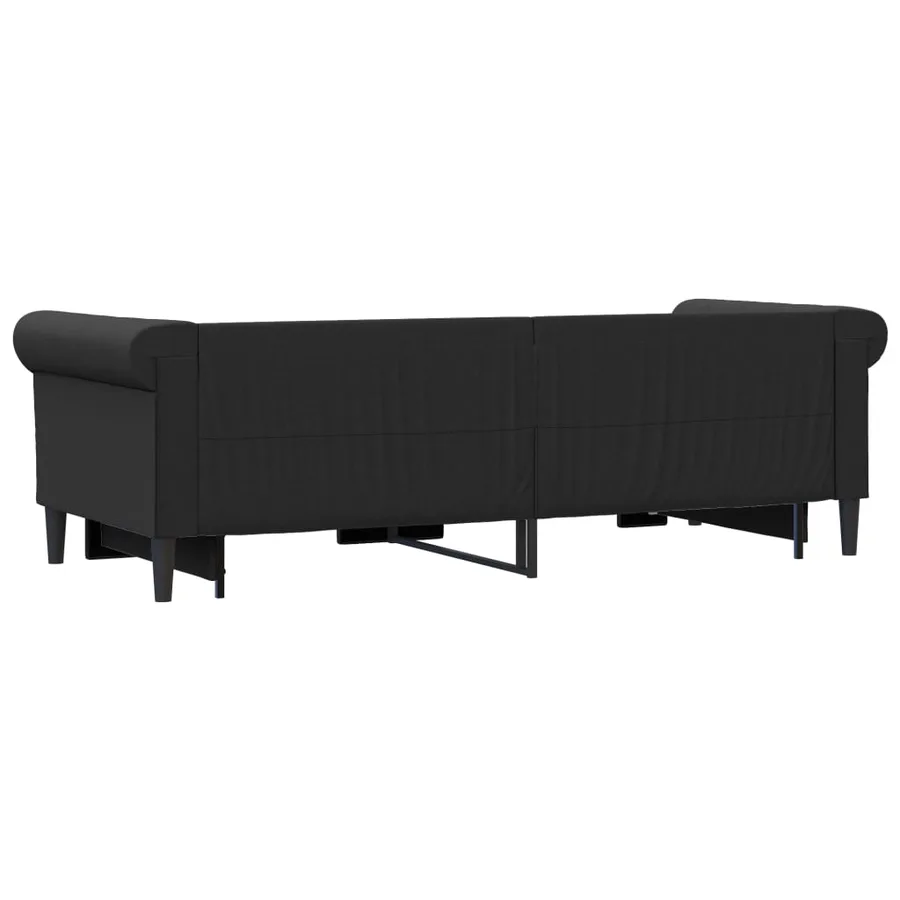 Lit de jour avec gigogne sans matelas noir 90x200 cm - 5
