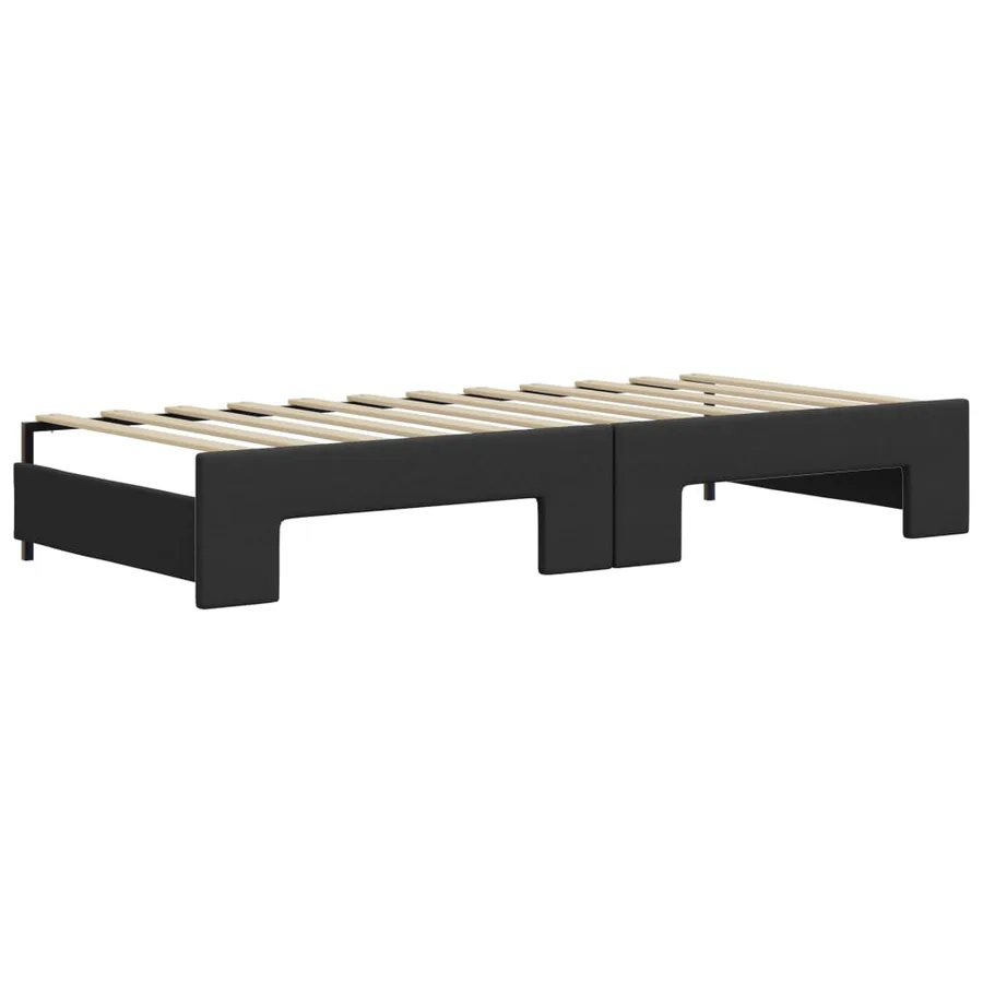 Lit de jour avec gigogne sans matelas noir 90x200 cm - 6