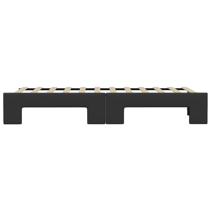 Lit de jour avec gigogne sans matelas noir 90x200 cm - 7