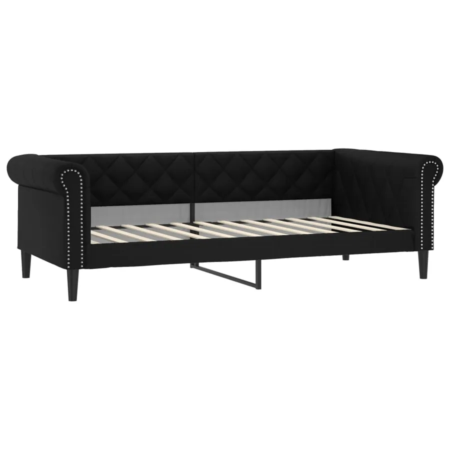 Lit de jour avec gigogne sans matelas noir 90x200 cm - 8