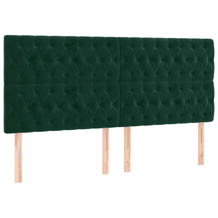 Tête de lit à LED Vert foncé 200x7x118/128 cm Velours - 3