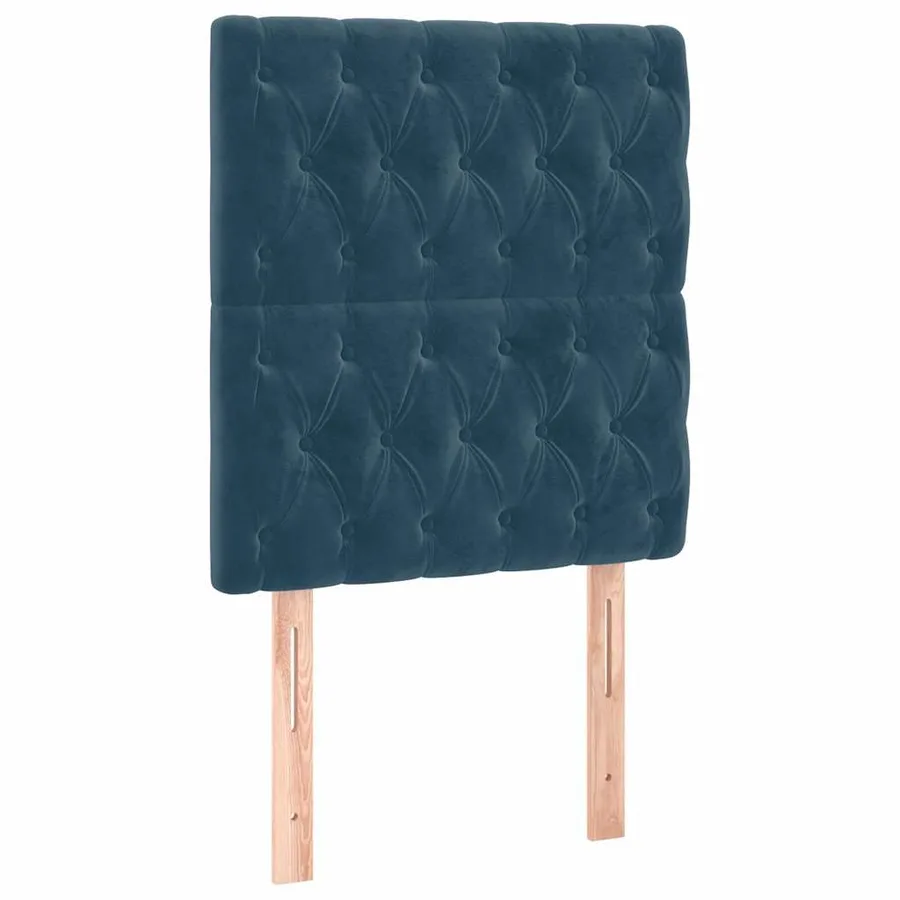 Sommier à lattes de lit et matelas et LED Bleu foncé 90x200 cm - 7