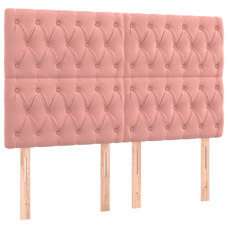 Sommier à lattes de lit matelas et LED Rose 160x200 cm Velours - 7