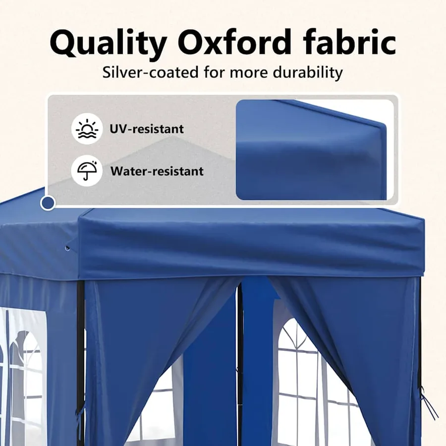 Tente de réception pliable avec parois Bleu 2x2 m - 11