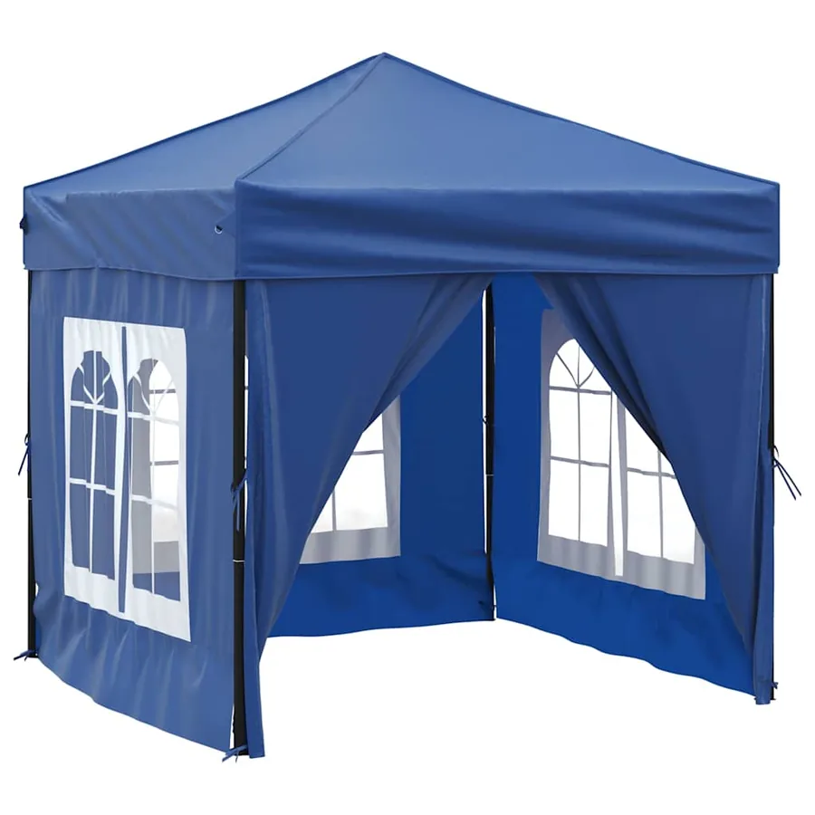 Tente de réception pliable avec parois Bleu 2x2 m - 2