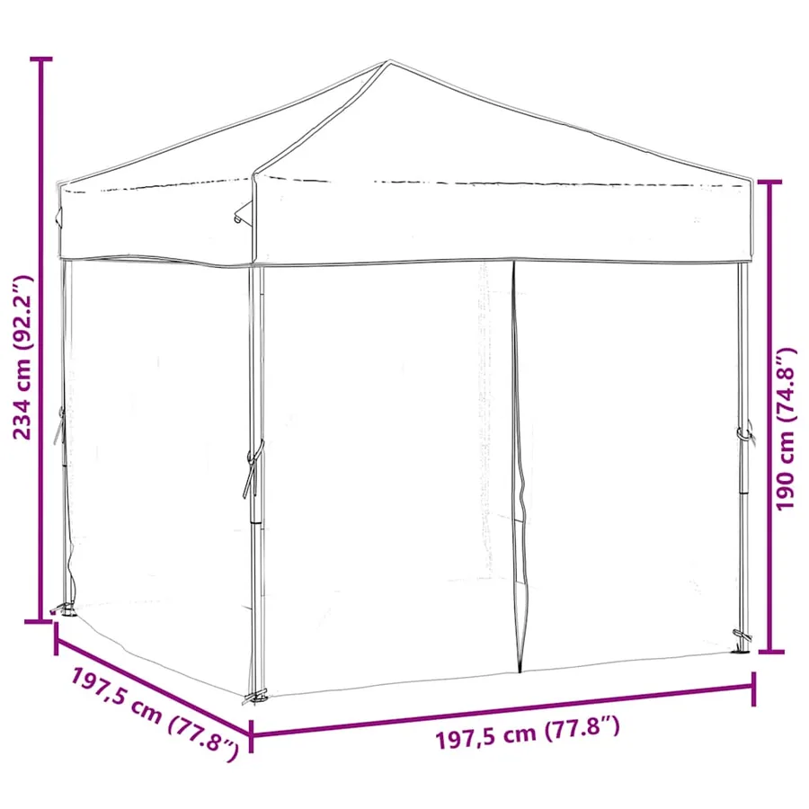 Tente de réception pliable avec parois Bleu 2x2 m - 9