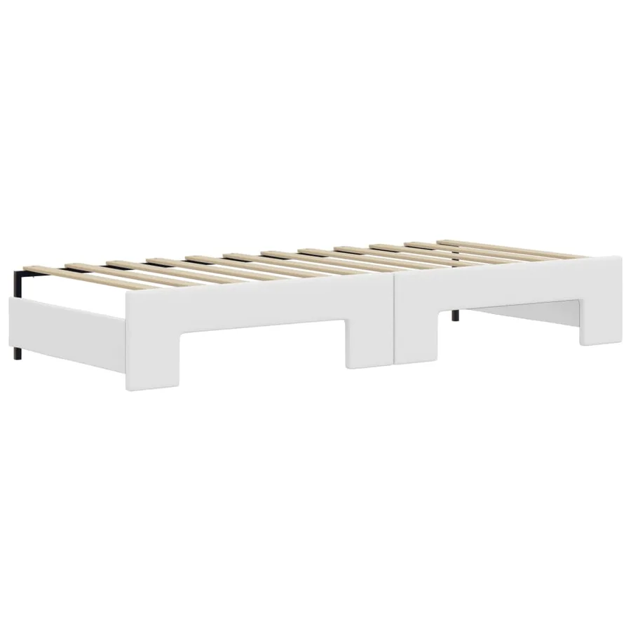 Lit de jour et lit gigogne et matelas blanc 90x200cm similicuir - 5