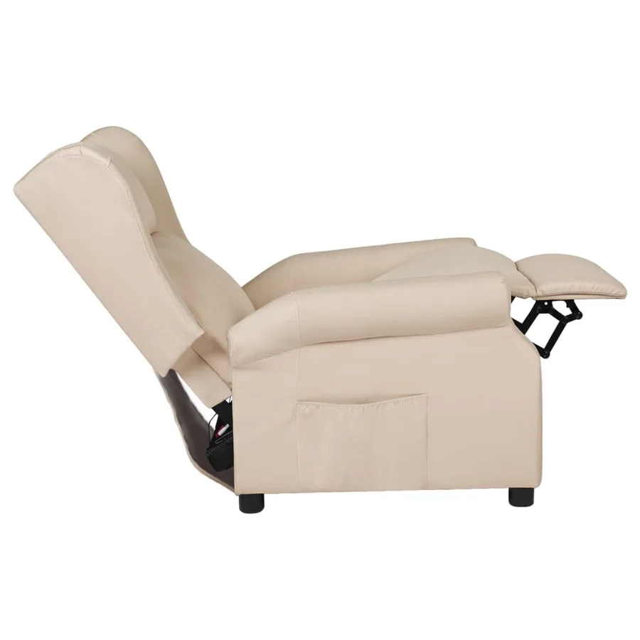 Fauteuil inclinable Crème Tissu - 6