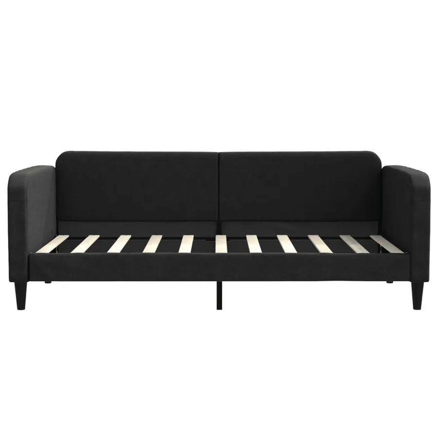 Lit de jour avec lit gigogne noir 90x190 cm tissu - 7