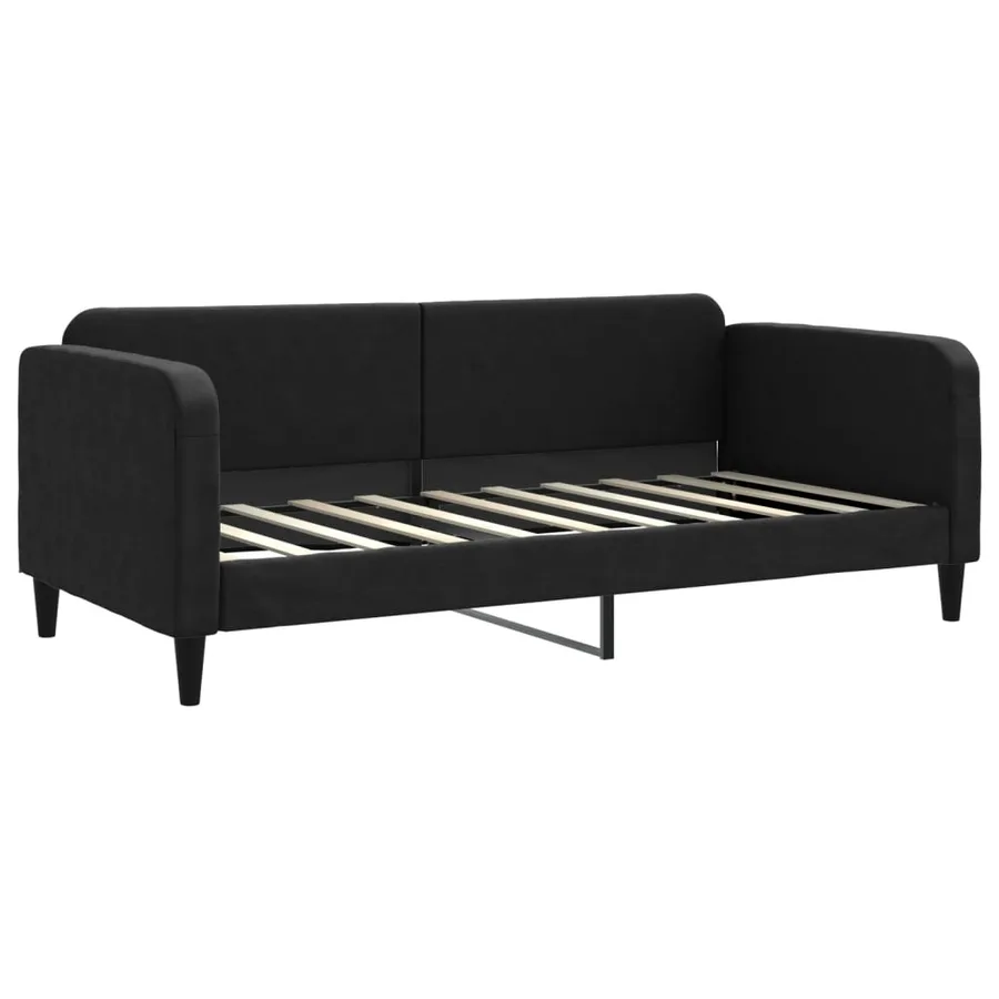 Lit de repos sans matelas noir 90x190 cm tissu - 2