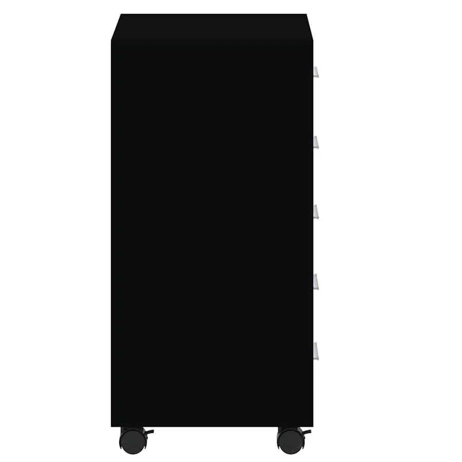 Armoire à tiroirs avec roulettes Noir Bois d'ingénierie - 7