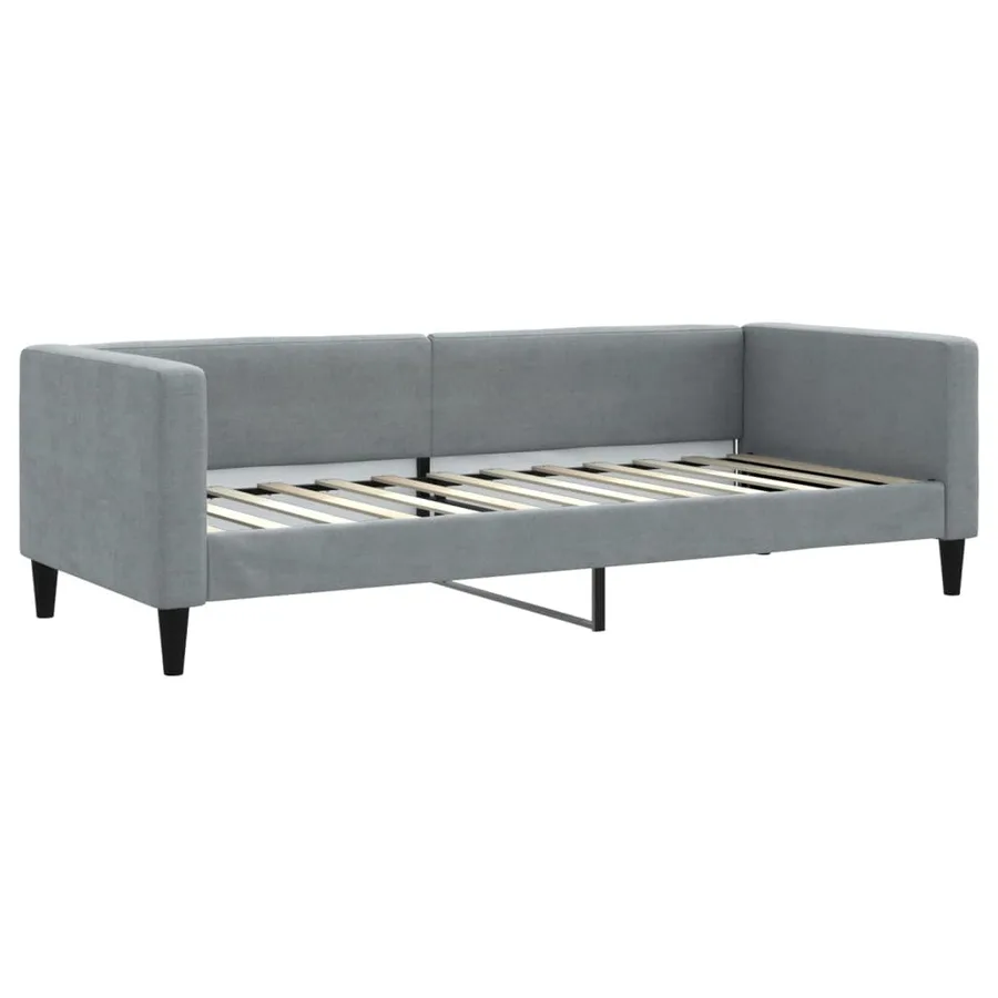 Lit de repos sans matelas gris clair 80x200 cm tissu - 2