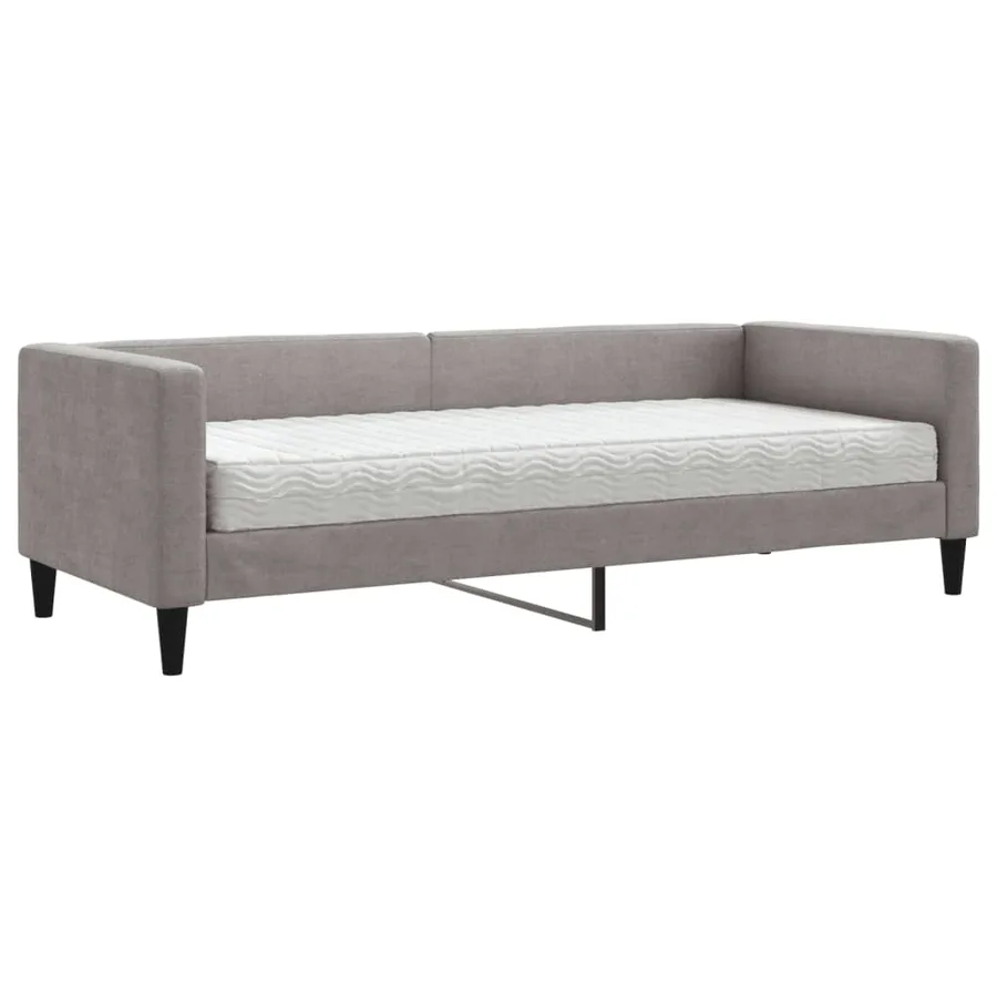Lit de jour avec matelas taupe 80x200 cm tissu - 2