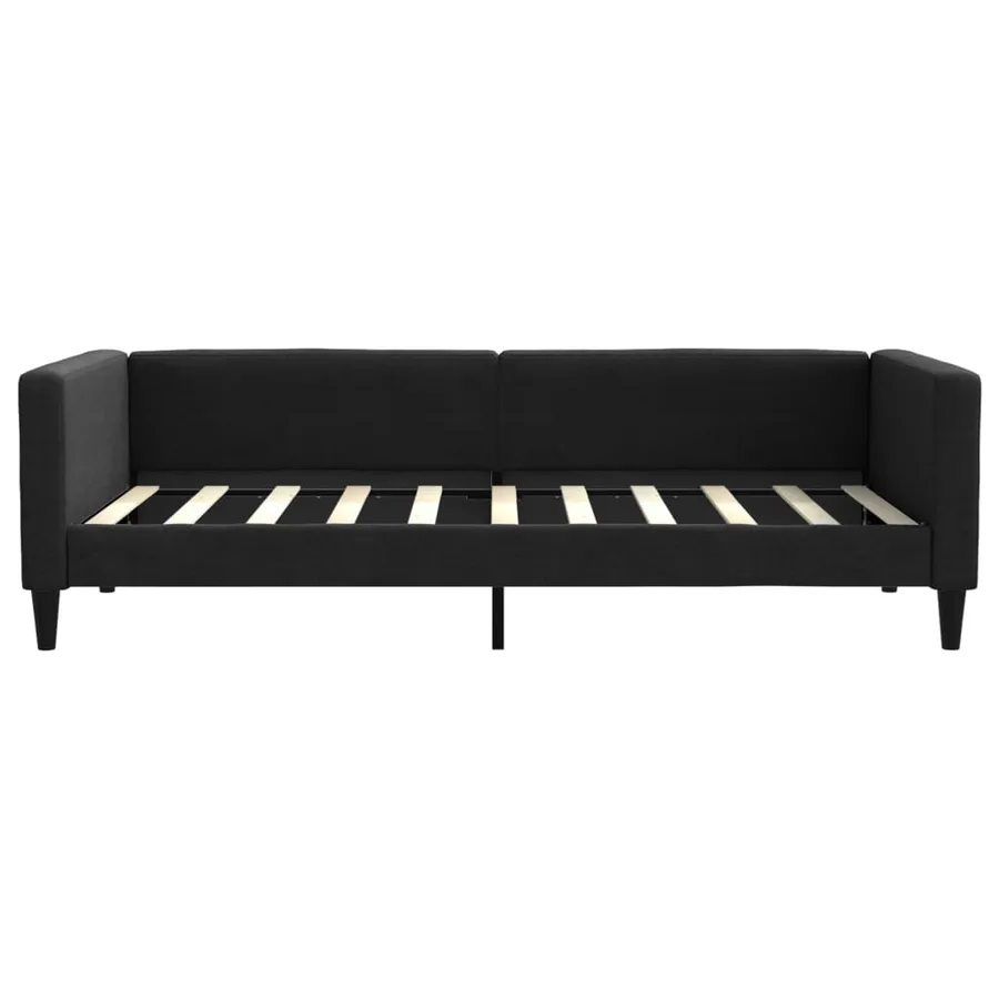 Lit de jour avec matelas noir 90x190 cm tissu - 4