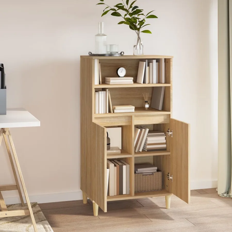 Buffet haut Chêne sonoma 60x36x110 cm Bois d'ingénierie - 5