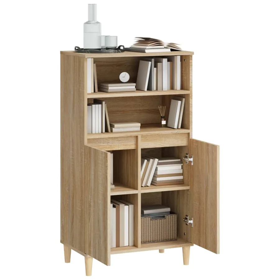Buffet haut Chêne sonoma 60x36x110 cm Bois d'ingénierie - 6