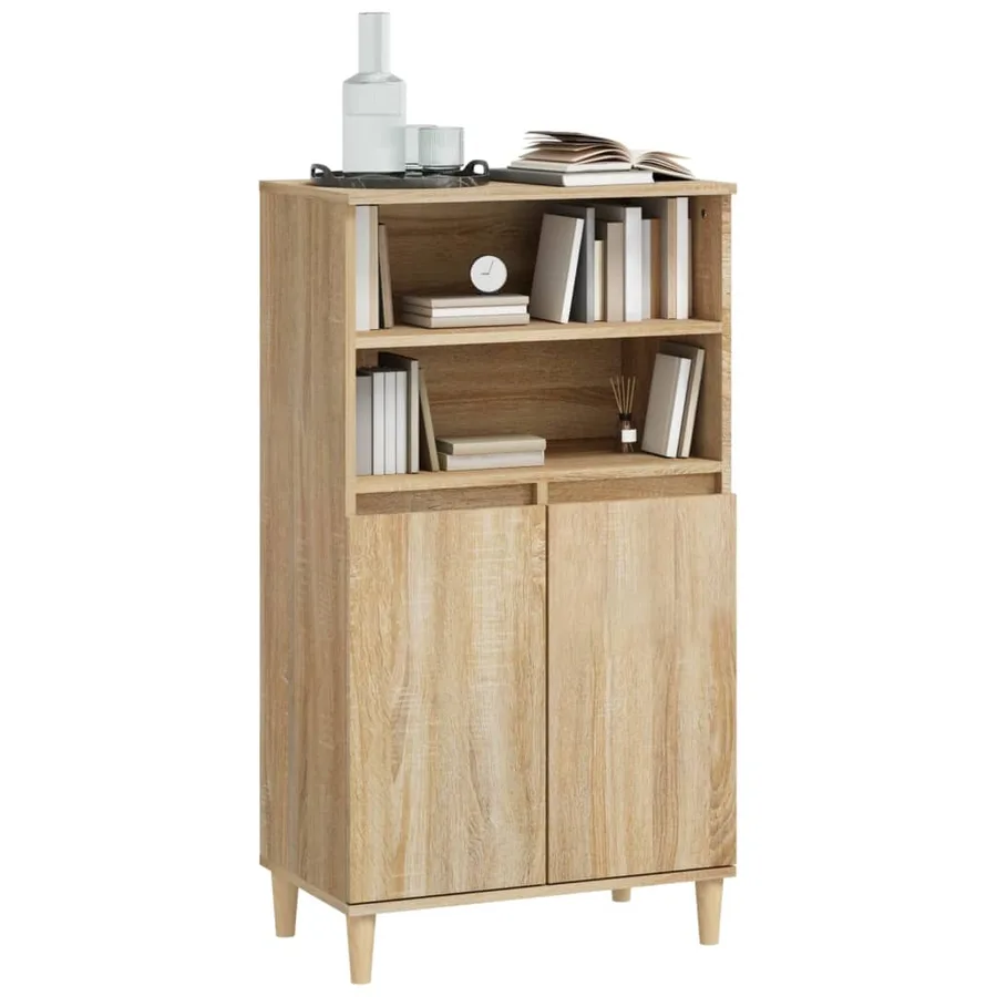 Buffet haut Chêne sonoma 60x36x110 cm Bois d'ingénierie - 7