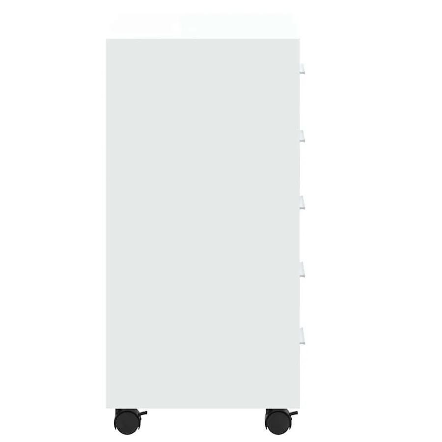 Armoire à tiroirs avec roulettes Blanc brillant Bois ingénierie - 7
