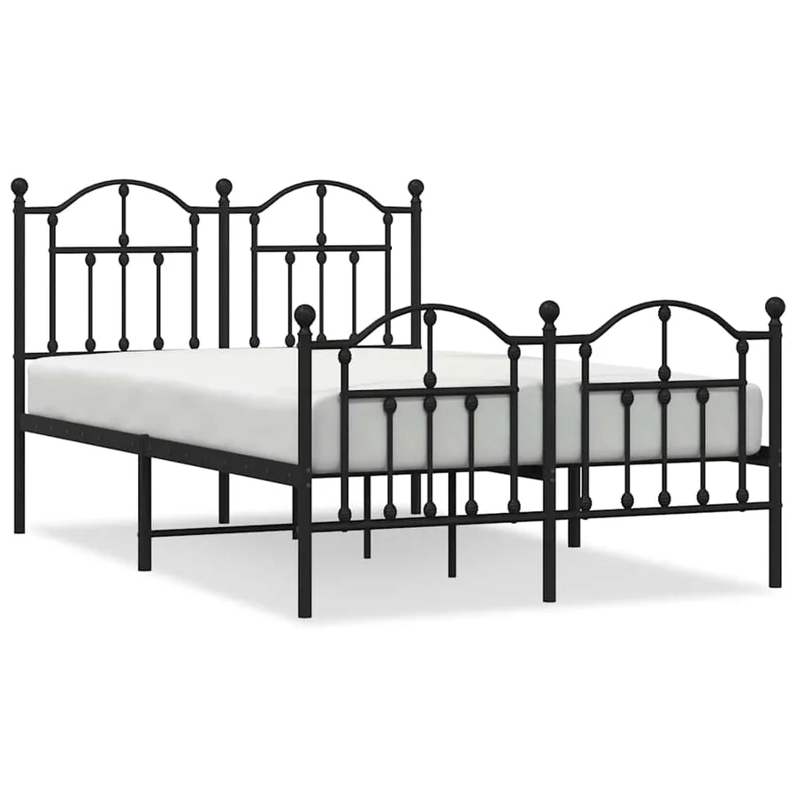 Cadre de lit métal sans matelas avec pied de lit noir 120x200cm - 2