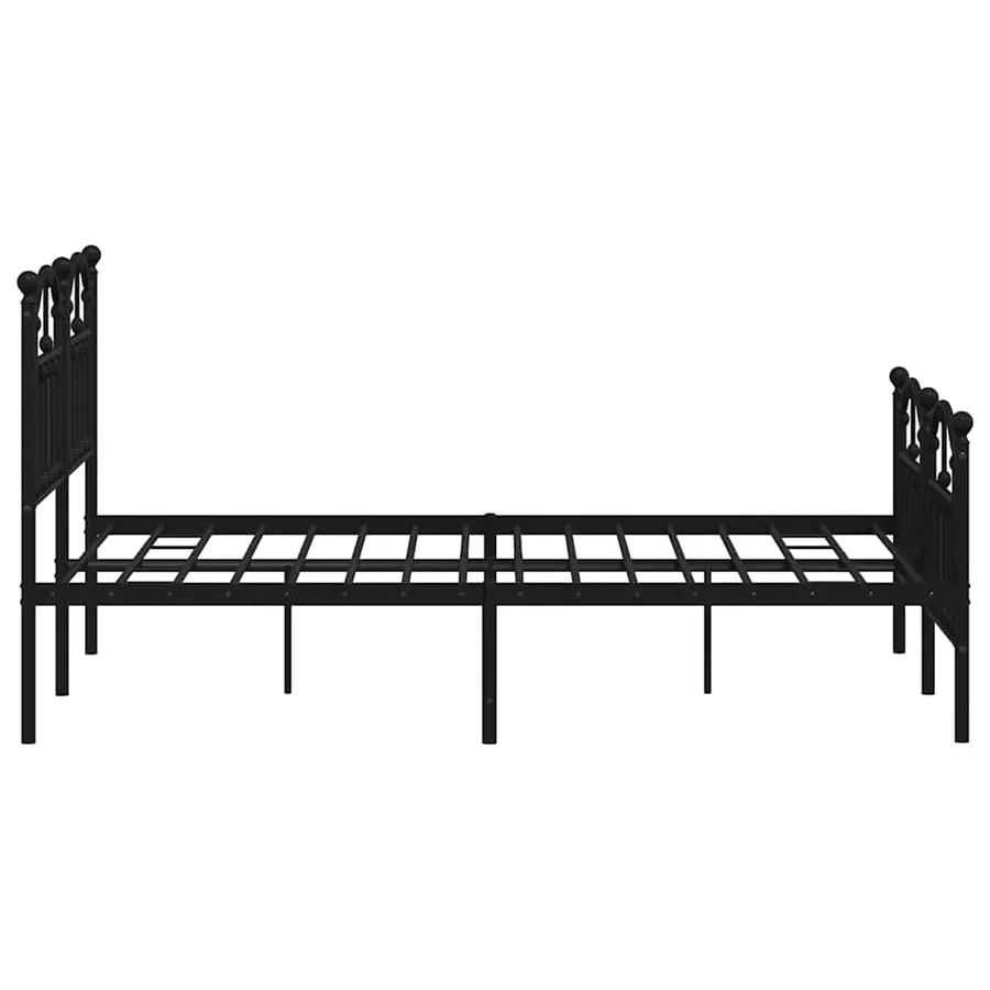 Cadre de lit métal sans matelas avec pied de lit noir 120x200cm - 6