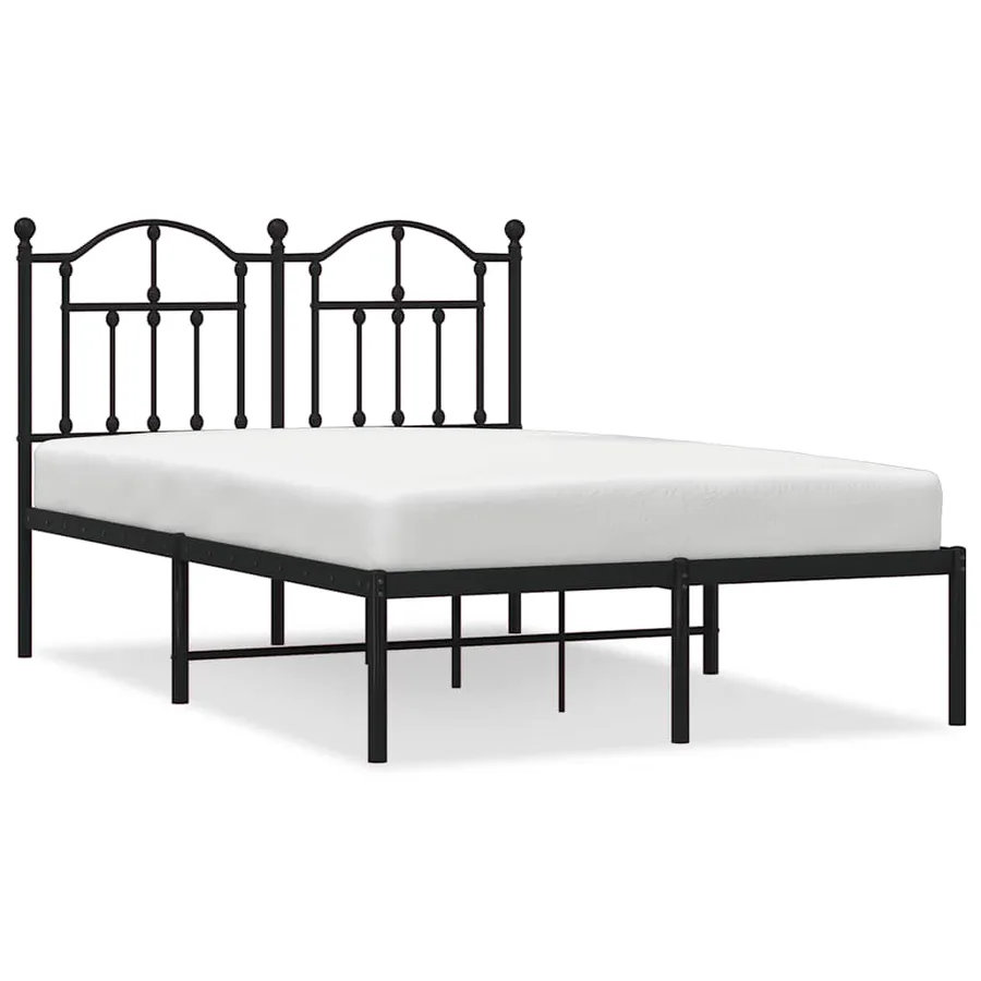 Cadre de lit métal sans matelas avec tête de lit noir 120x190cm - 2