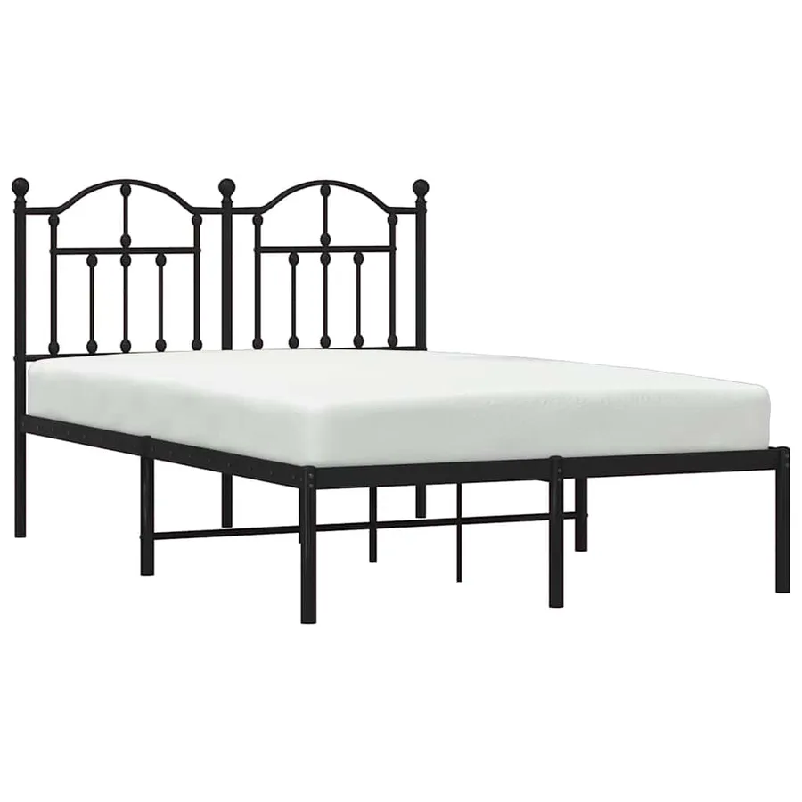 Cadre de lit métal sans matelas avec tête de lit noir 120x190cm - 3