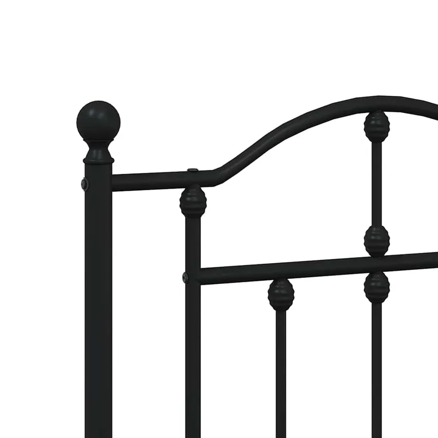 Cadre de lit métal sans matelas avec tête de lit noir 120x190cm - 8