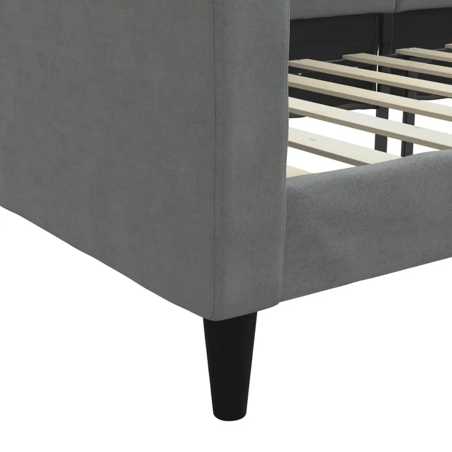 Lit de repos gris foncé 100x200 cm tissu - 6