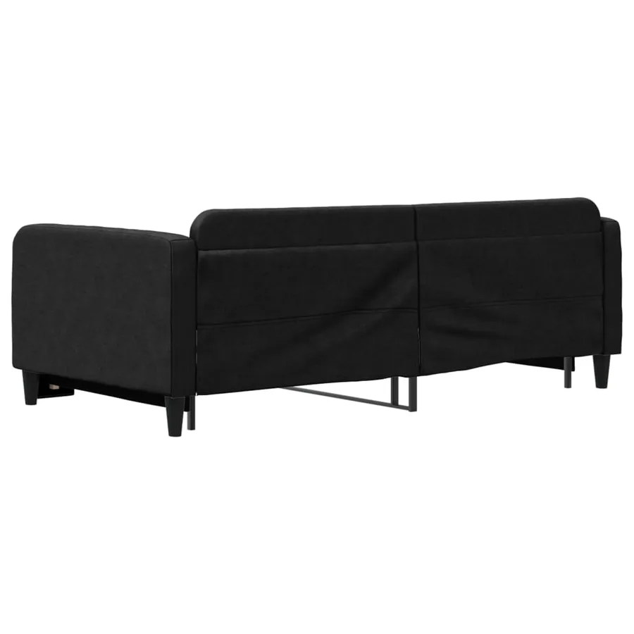 Lit de jour avec gigogne sans matelas noir 100x200 cm - 5
