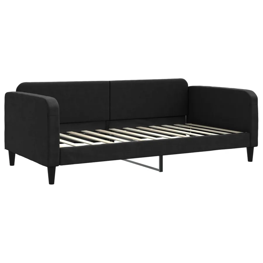 Lit de jour avec gigogne sans matelas noir 100x200 cm - 6