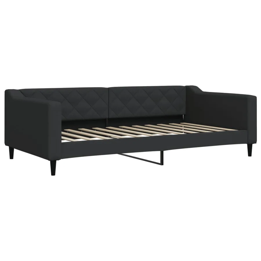 Lit de repos sans matelas noir 100x200 cm tissu - 2