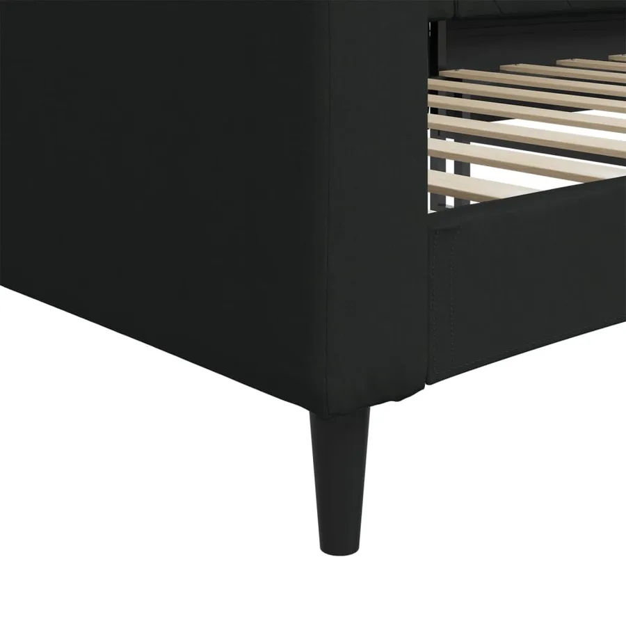 Lit de repos sans matelas noir 100x200 cm tissu - 6