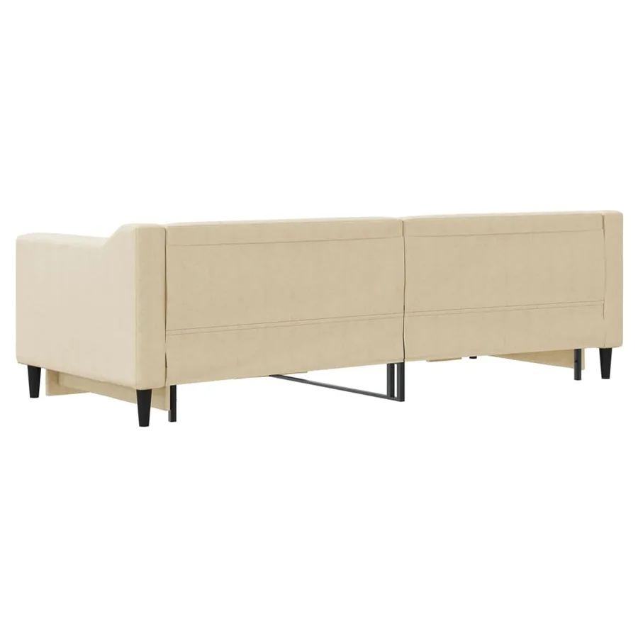 Lit de jour avec gigogne sans matelas crème 80x200 cm - 9