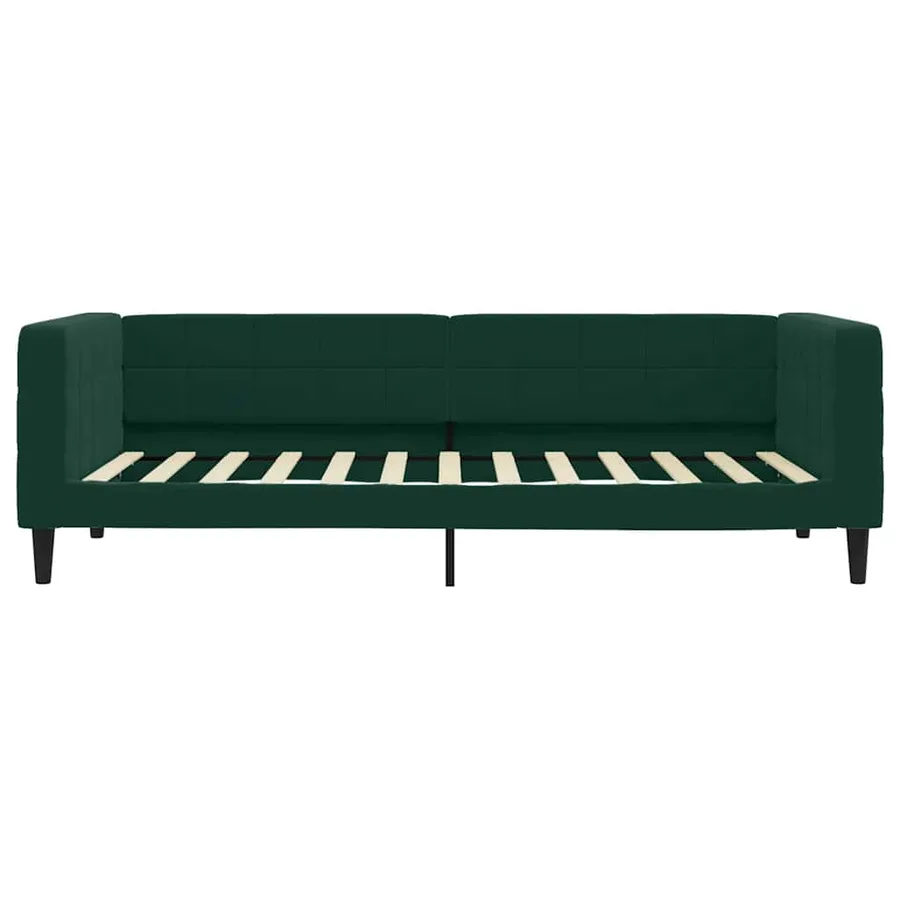 Lit de jour avec matelas vert foncé 100x200 cm velours - 4
