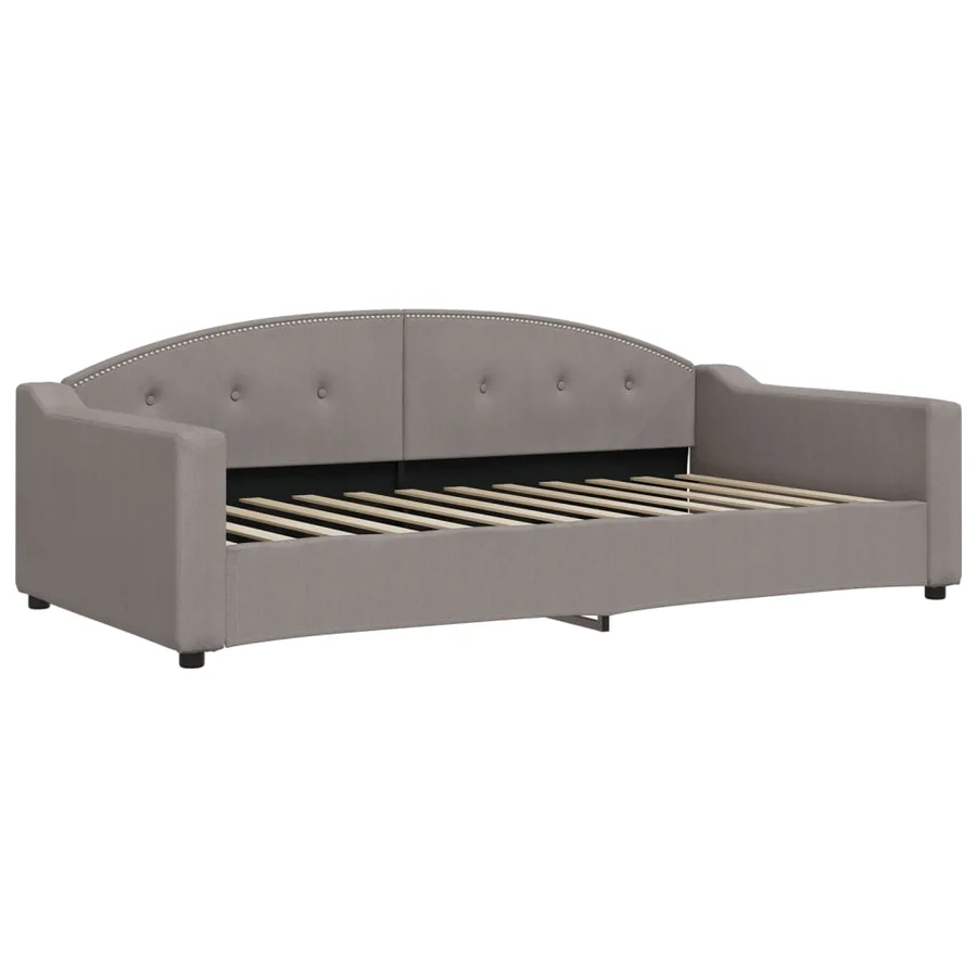 Lit de jour avec matelas taupe 100x200 cm tissu - 3