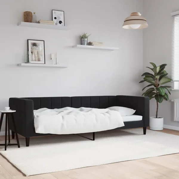 Lit de repos sans matelas noir 80x200 cm velours