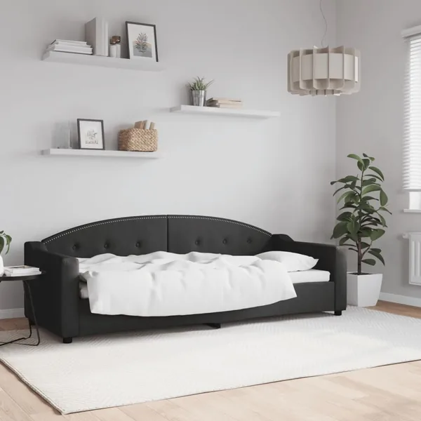 Lit de repos sans matelas noir 80x200 cm tissu