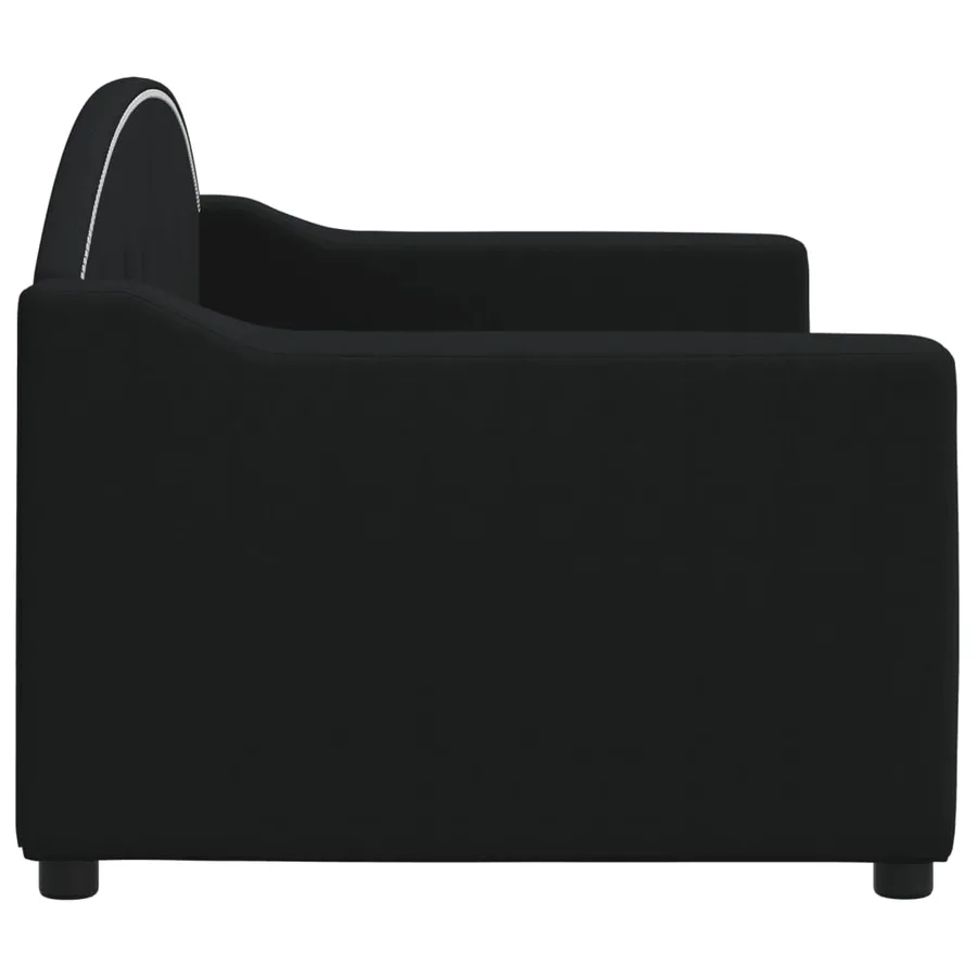 Lit de repos sans matelas noir 80x200 cm tissu - 4
