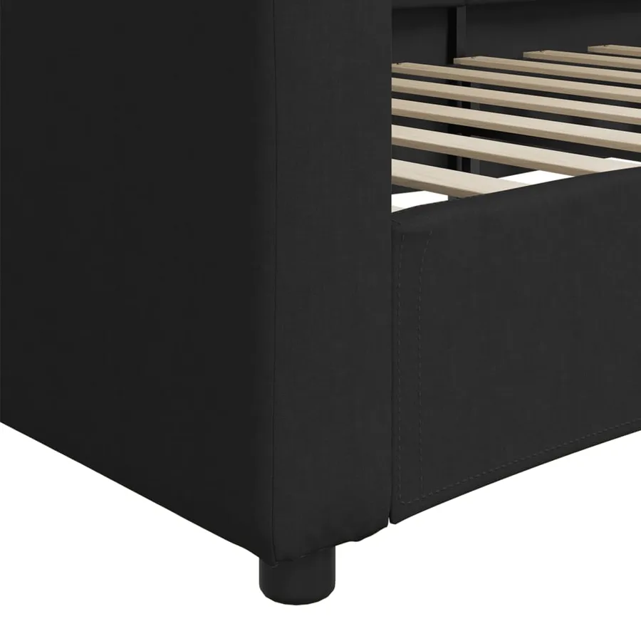 Lit de repos sans matelas noir 80x200 cm tissu - 6