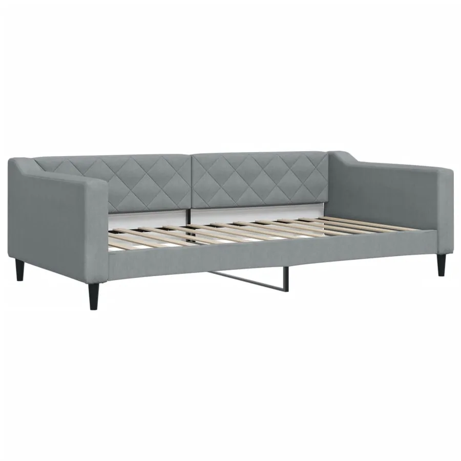 Lit de jour avec gigogne sans matelas gris clair 100x200 cm - 4