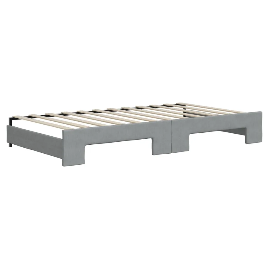 Lit de jour avec gigogne sans matelas gris clair 100x200 cm - 6