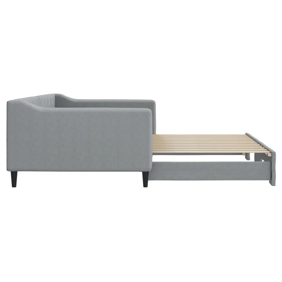 Lit de jour avec gigogne sans matelas gris clair 100x200 cm - 8
