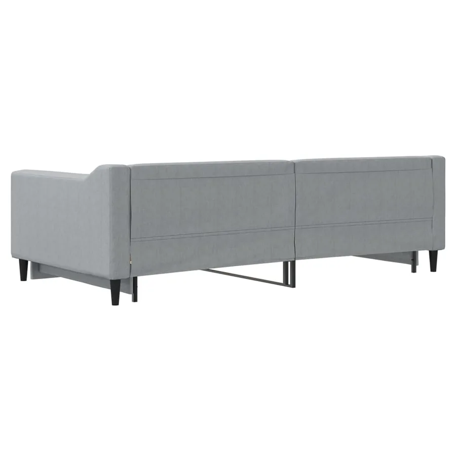 Lit de jour avec gigogne sans matelas gris clair 100x200 cm - 9