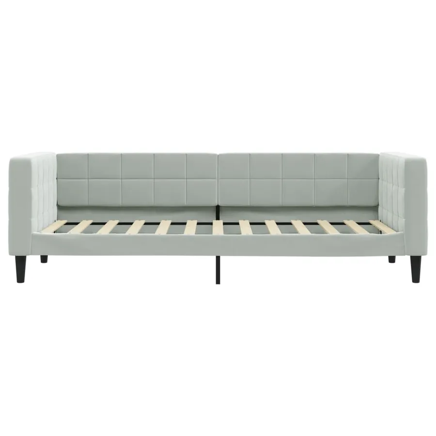 Lit de jour avec matelas gris clair 80x200 cm velours - 4