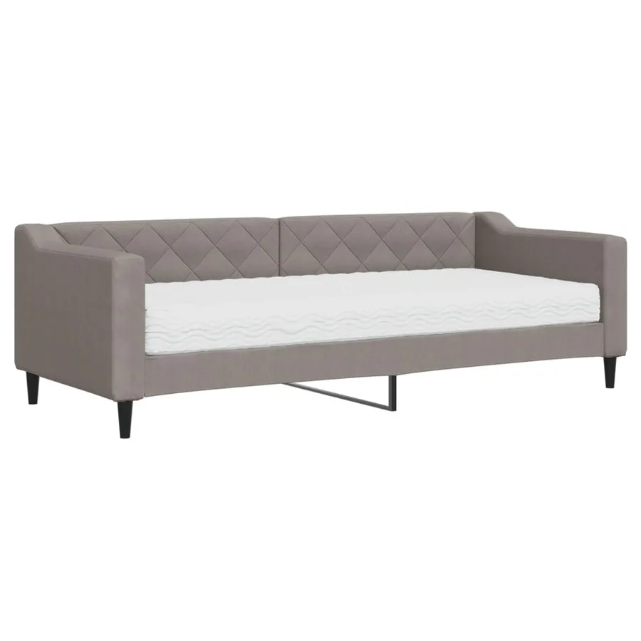 Lit de jour avec matelas taupe 80x200 cm tissu - 2