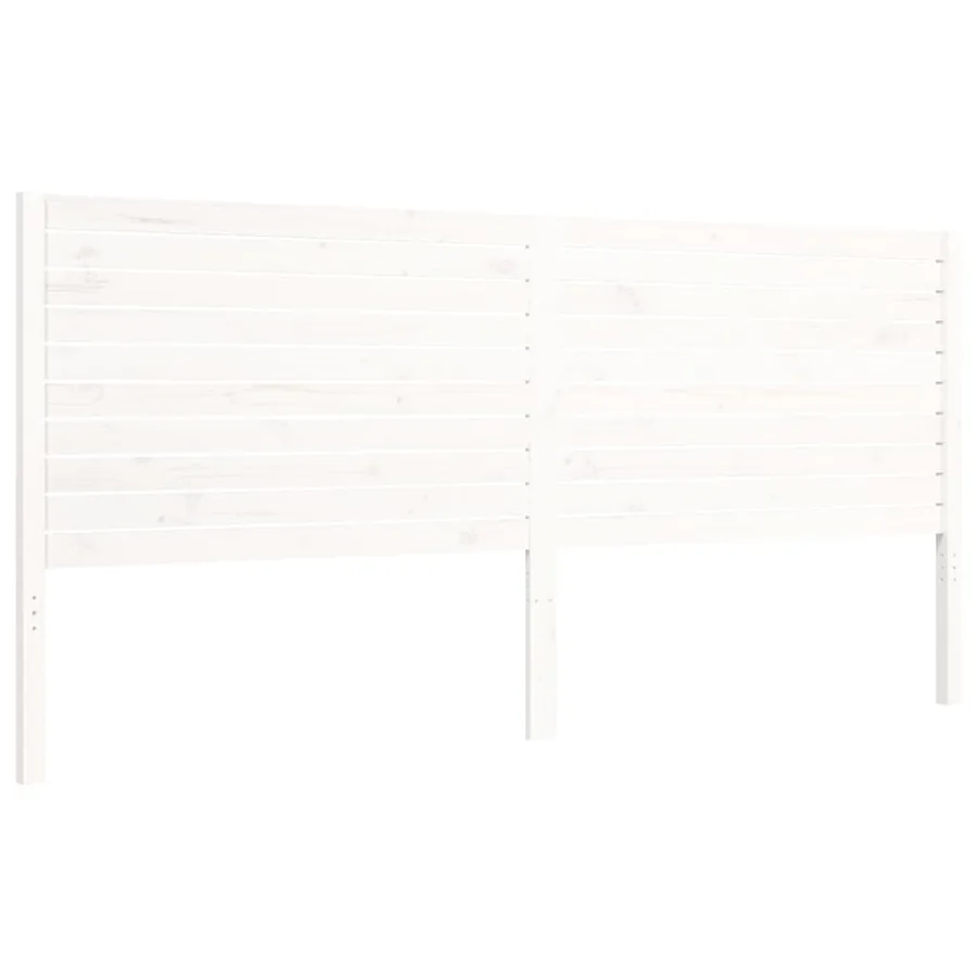 Cadre de lit sans matelas blanc 200x200 cm bois massif - 8