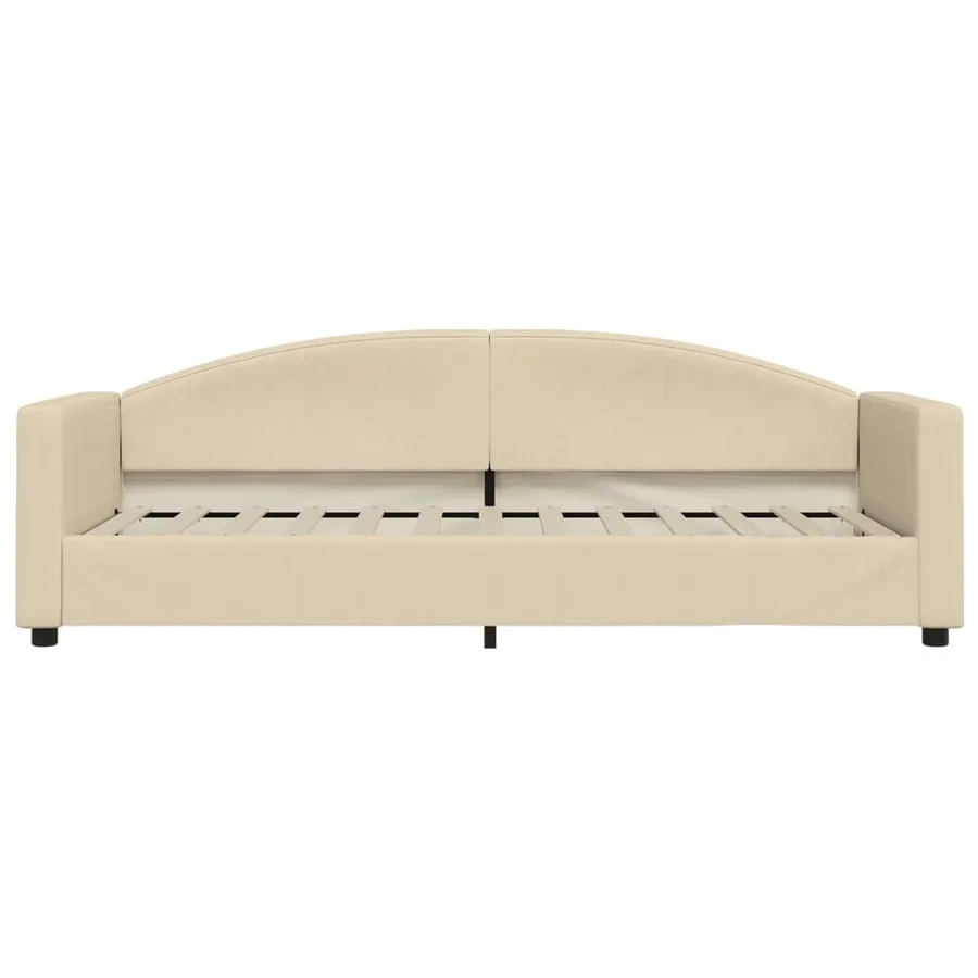 Lit de jour avec matelas crème 80x200 cm tissu - 4